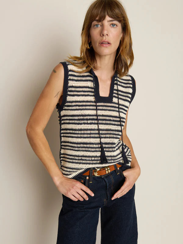 PRISCILLA CROCHET TANK - STRIPE
