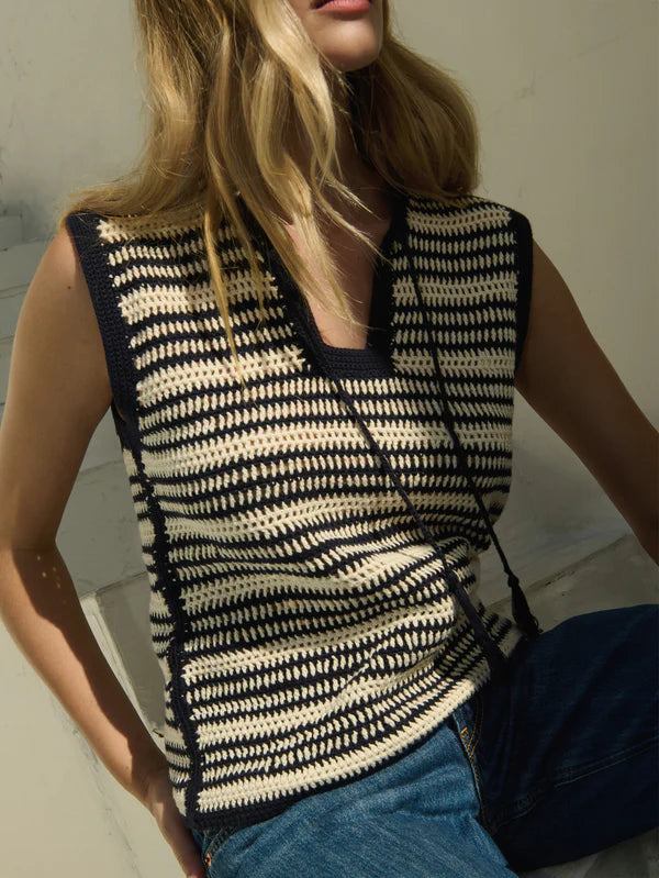 PRISCILLA CROCHET TANK - STRIPE