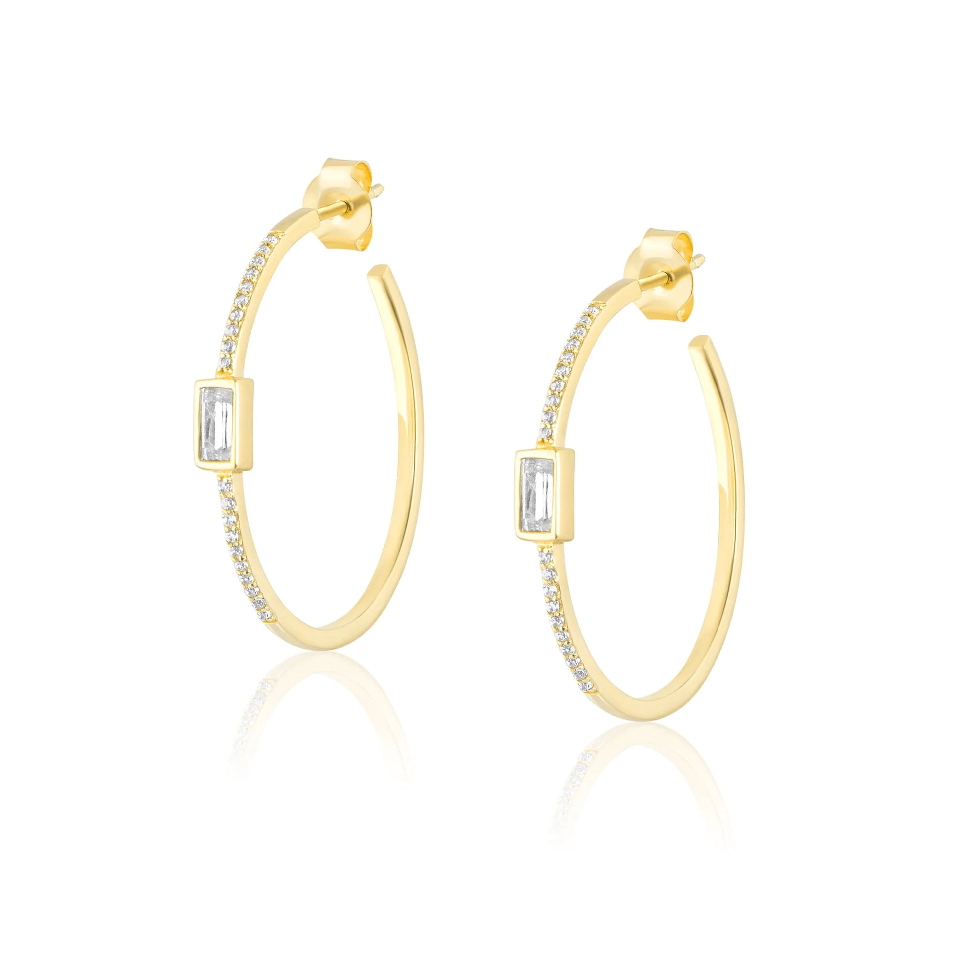 PAVE BEZEL HOOPS