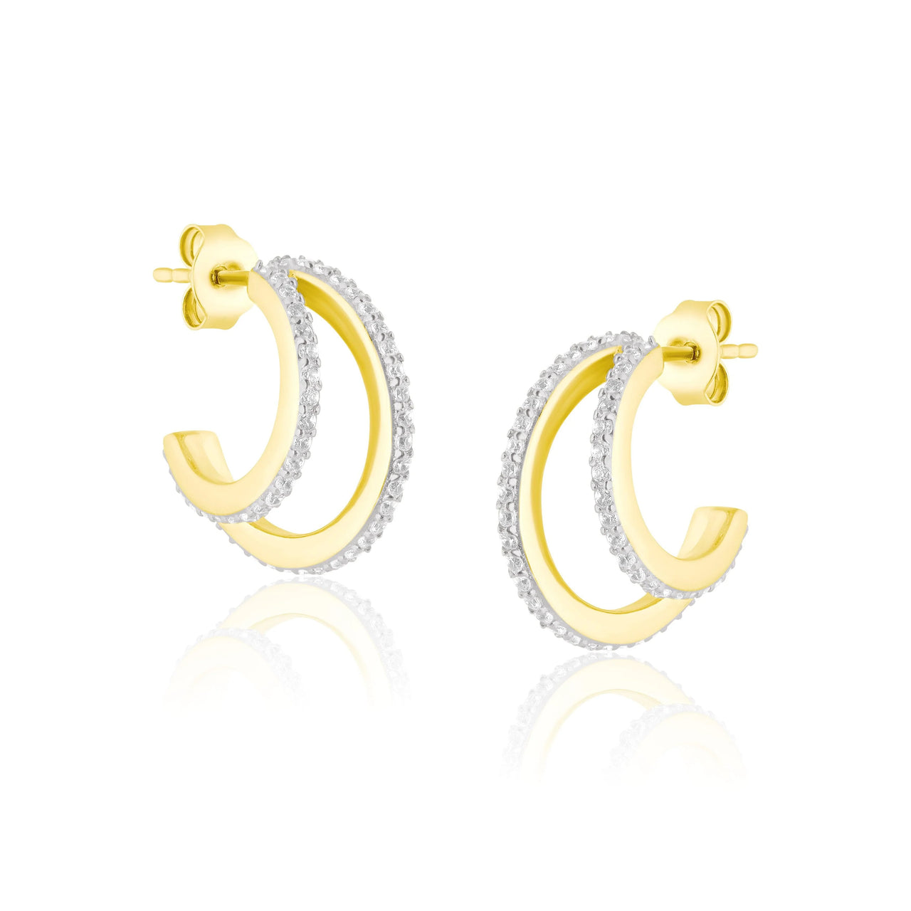 DOUBLE PAVE HOOPS