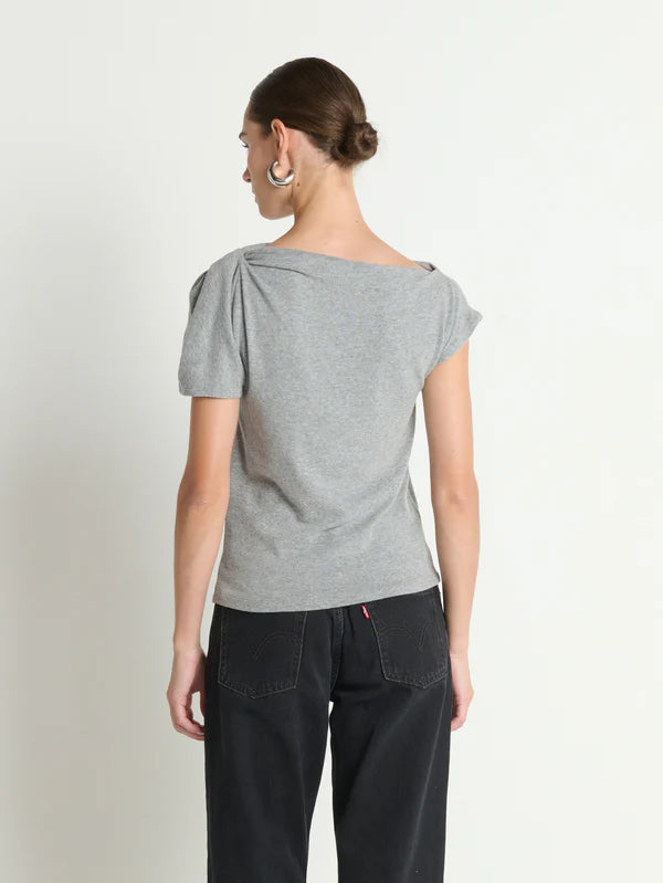 ROSIE KNOT TOP - HEATHER GRAY