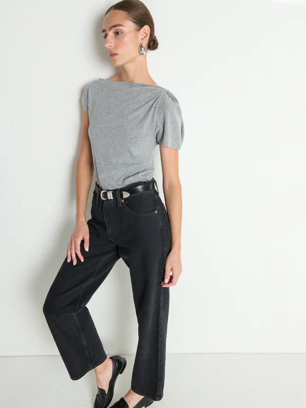 ROSIE KNOT TOP - HEATHER GRAY