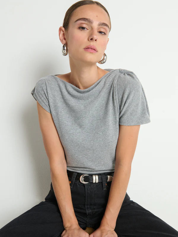 ROSIE KNOT TOP - HEATHER GRAY