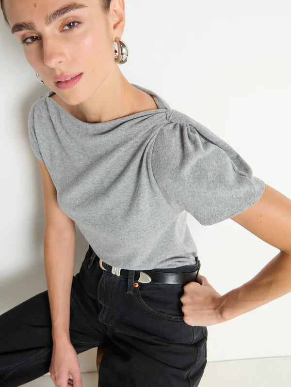 ROSIE KNOT TOP - HEATHER GRAY