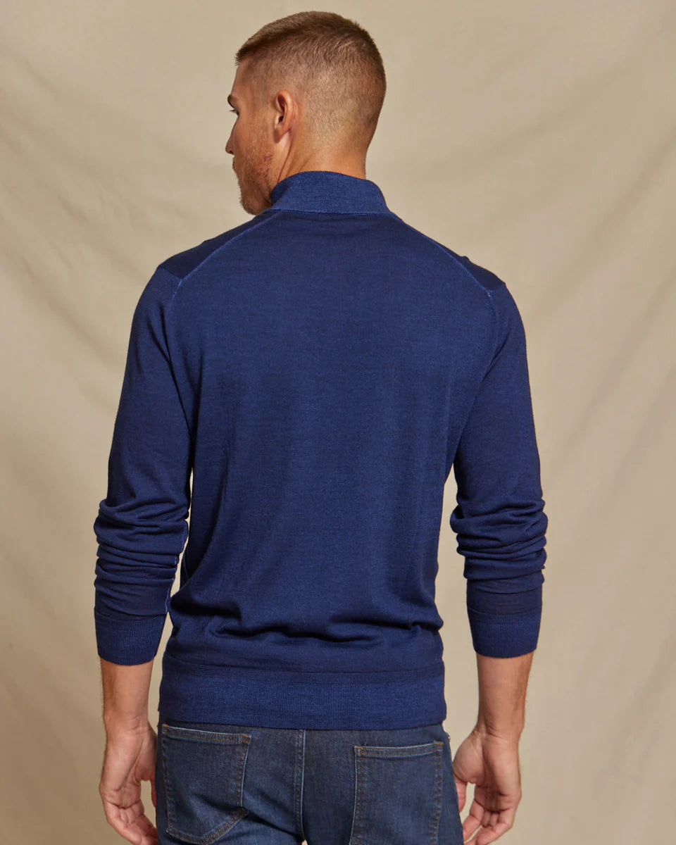 THE ARCHER L/S 1/4 ZIP SWEATER - NAVY