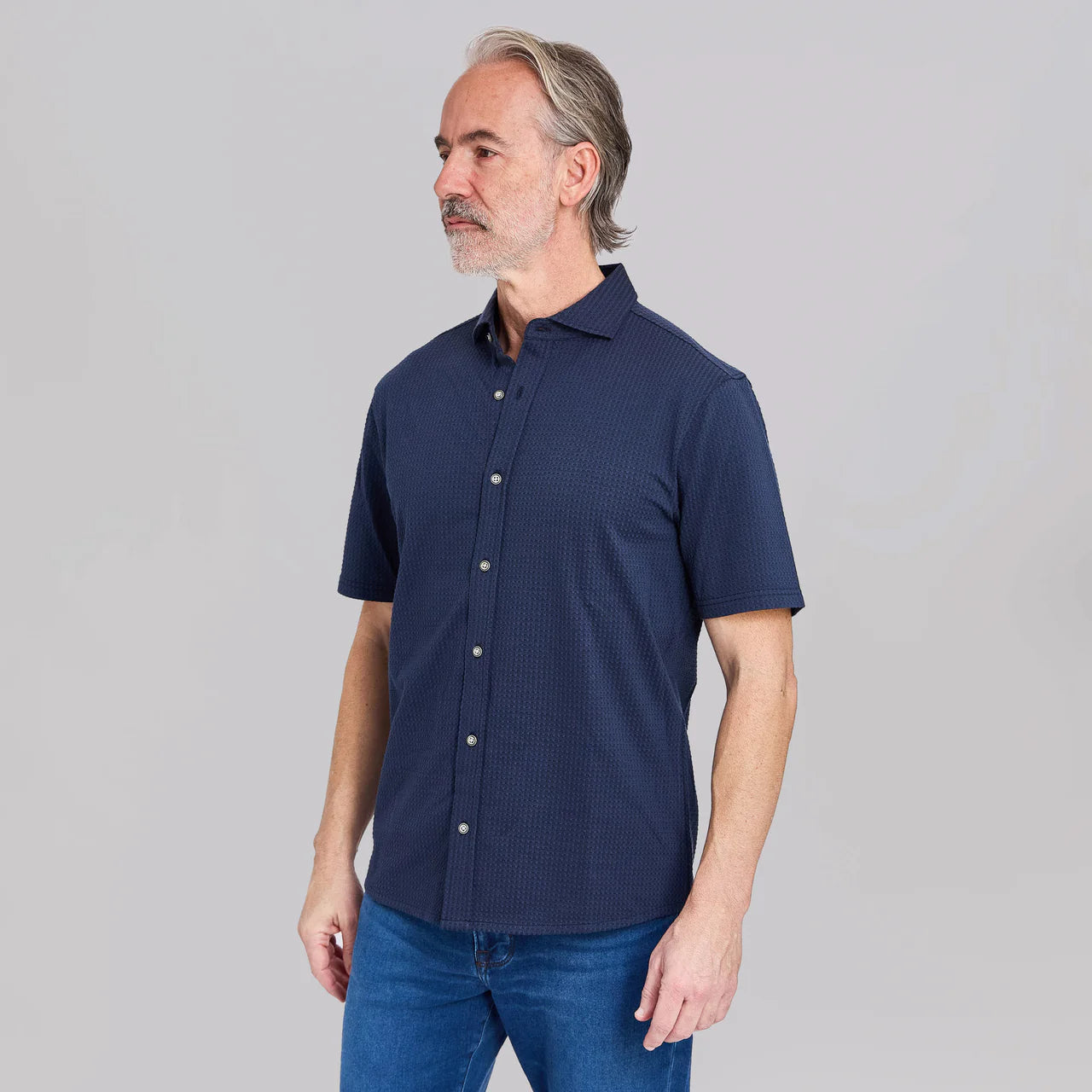 THE COLO S/S GEO SHIRT - NAVY