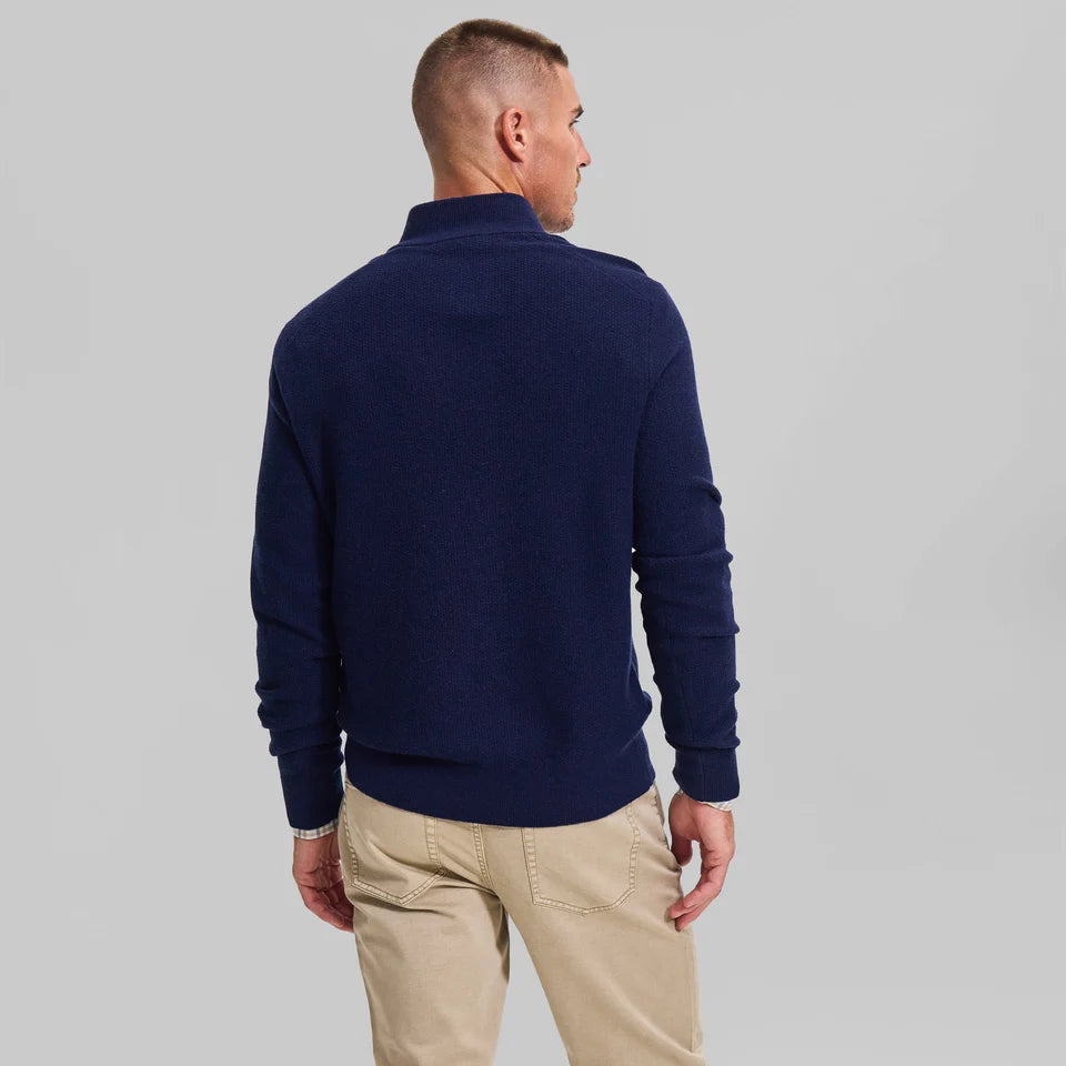 THE EDMOND 1/4 ZIP SWEATER - NAVY