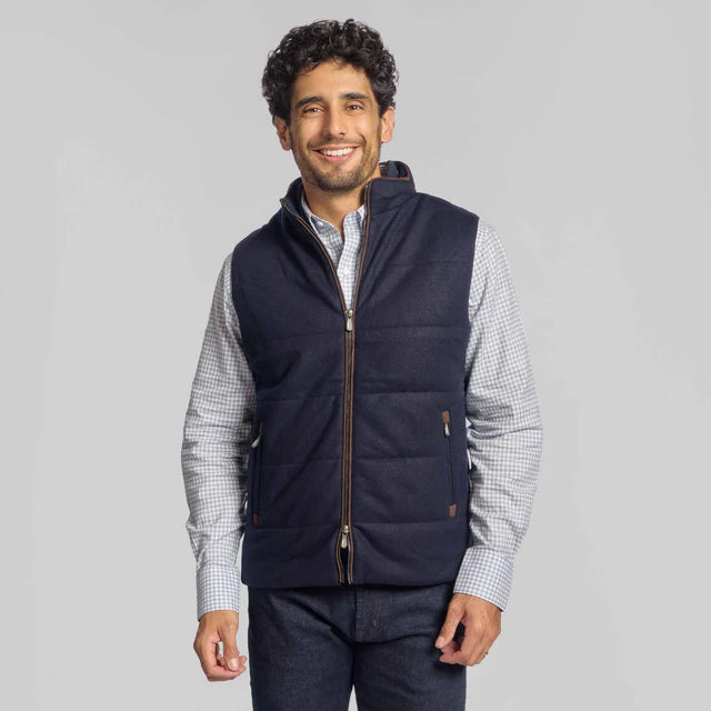THE RUPERT WOOL/CASHMERE VEST - NAVY