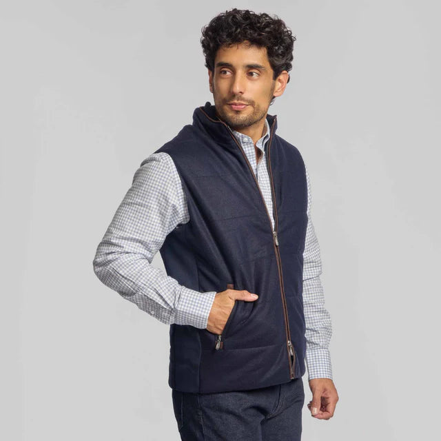 THE RUPERT WOOL/CASHMERE VEST - NAVY
