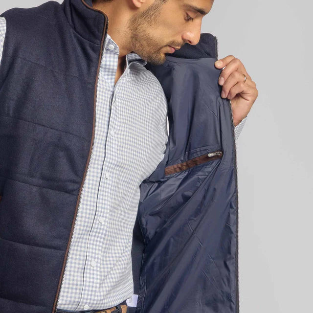 THE RUPERT WOOL/CASHMERE VEST - NAVY