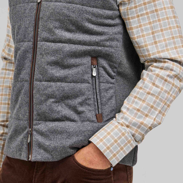 THE RUPERT WOOL/CASHMERE VEST - GREY