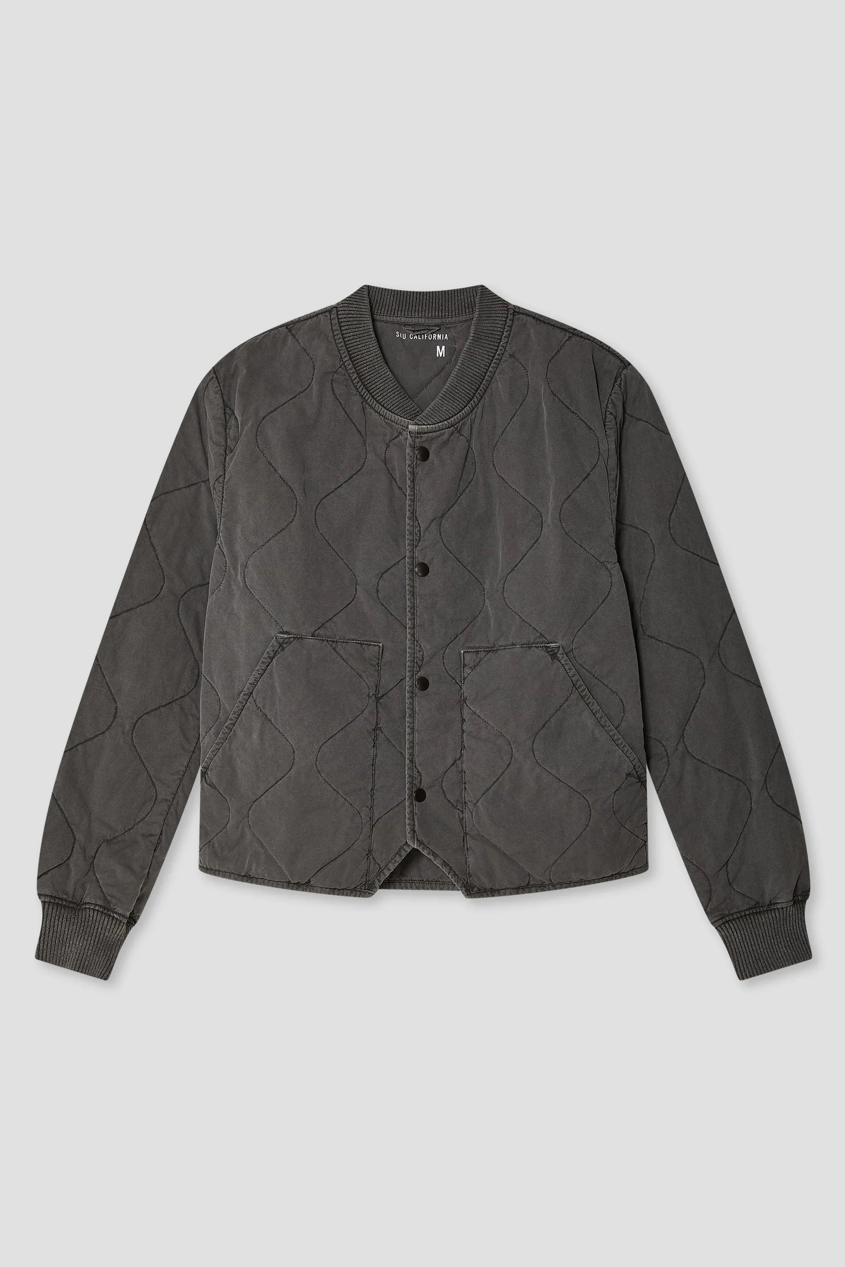 QUILTED BOMBER JACKET - BLACK