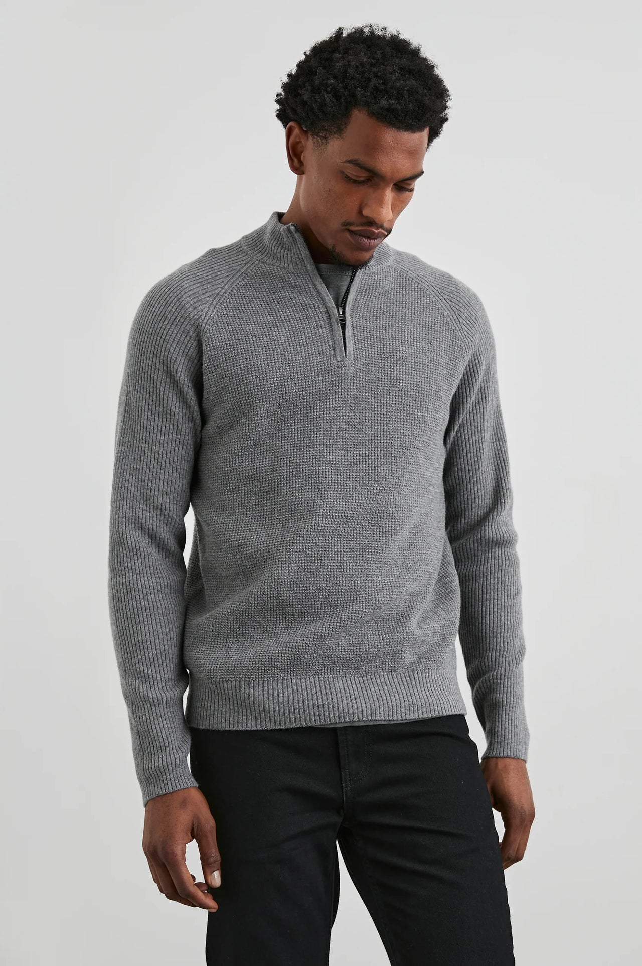 STARK 1/4 ZIP SWEATER - FINCH