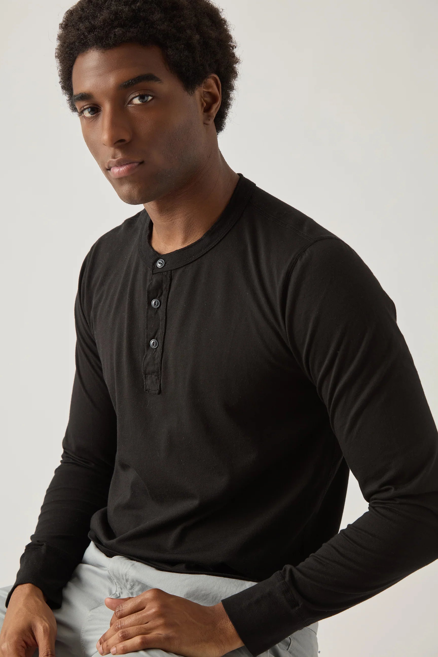 L/S SUPIMA JERSEY HENLEY