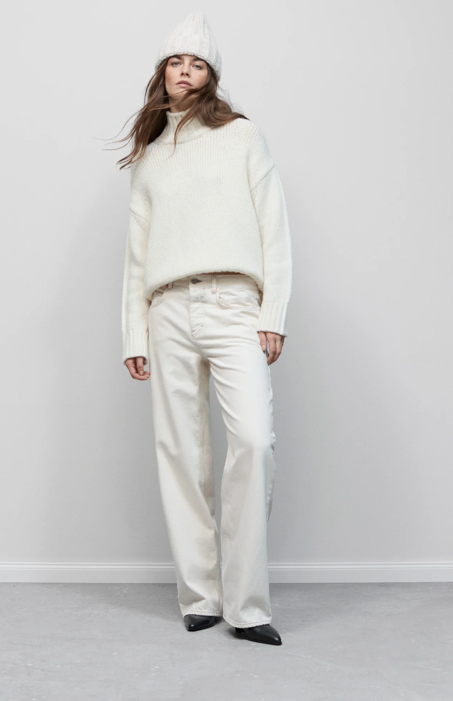 NIKKA WIDE LEG DENIM - IVORY