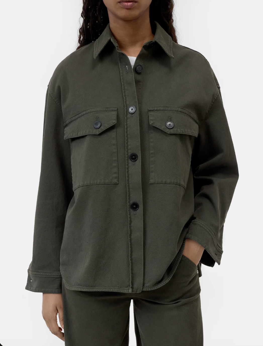 OVERSIZED SHACKET - JUNIPER GREEN