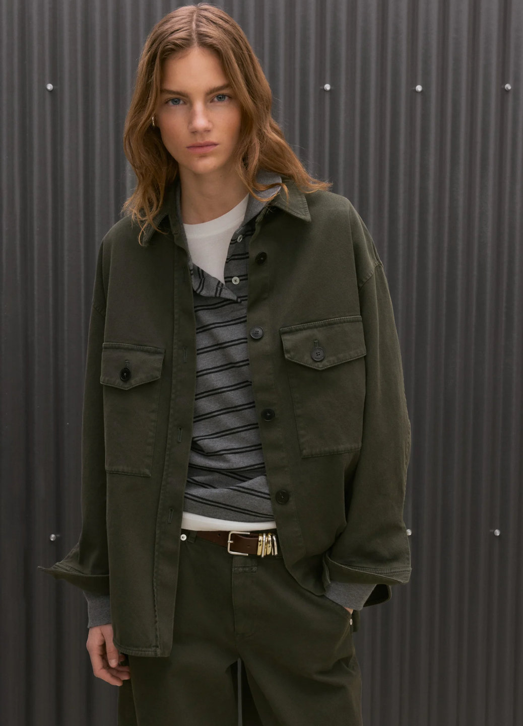 OVERSIZED SHACKET - JUNIPER GREEN