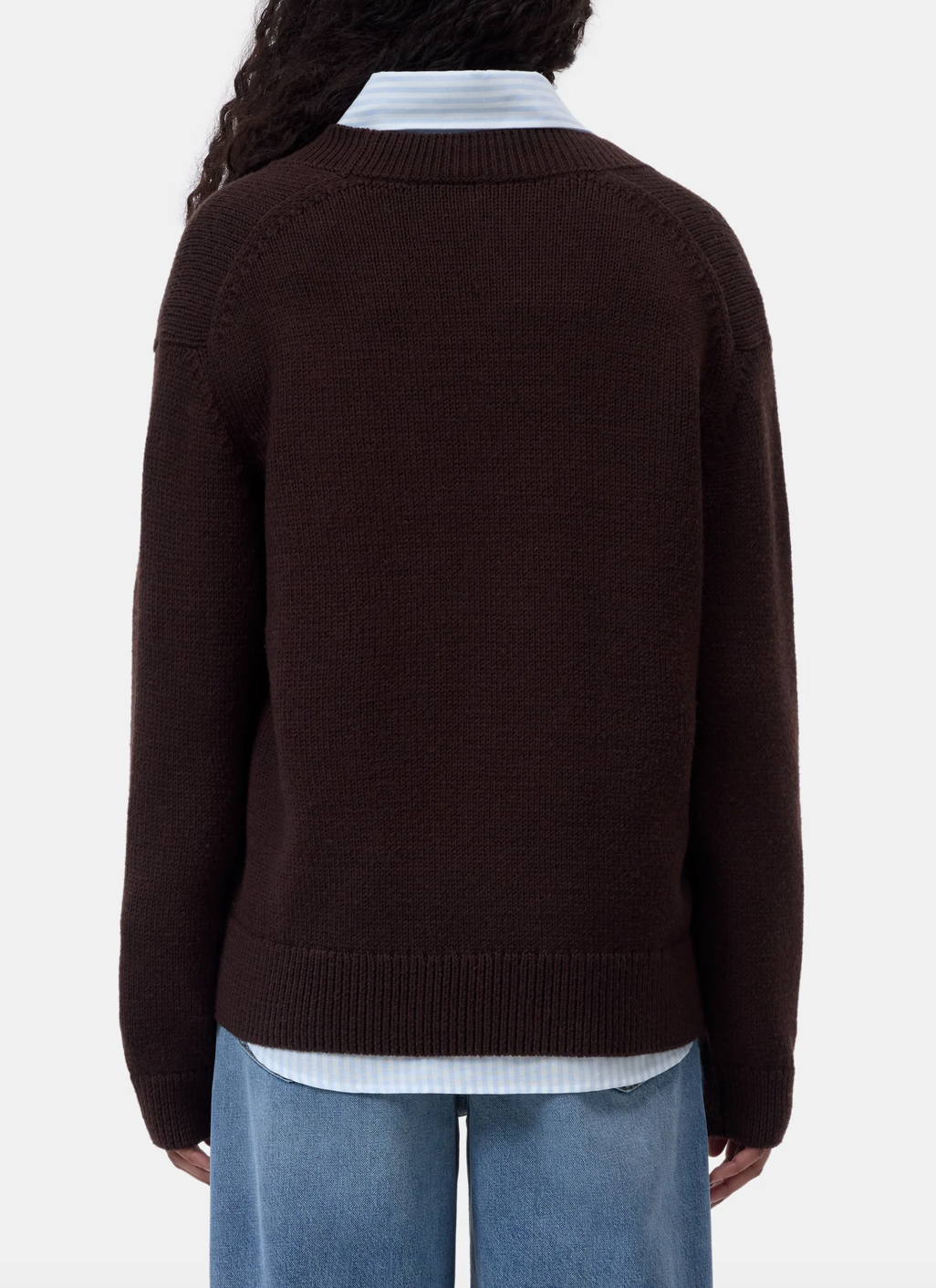 V-NECK SWEATER - CINDER BROWN