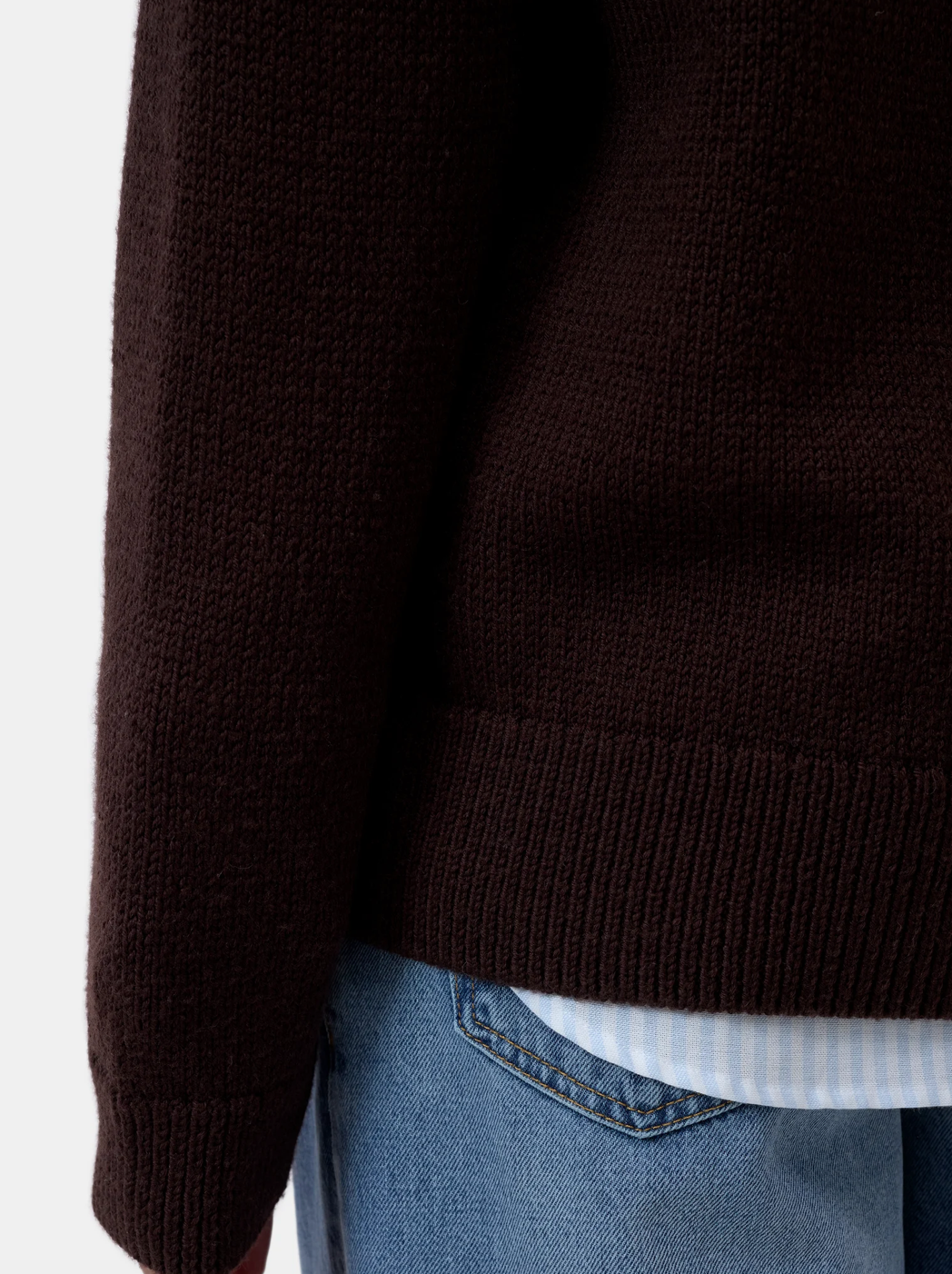 V-NECK SWEATER - CINDER BROWN