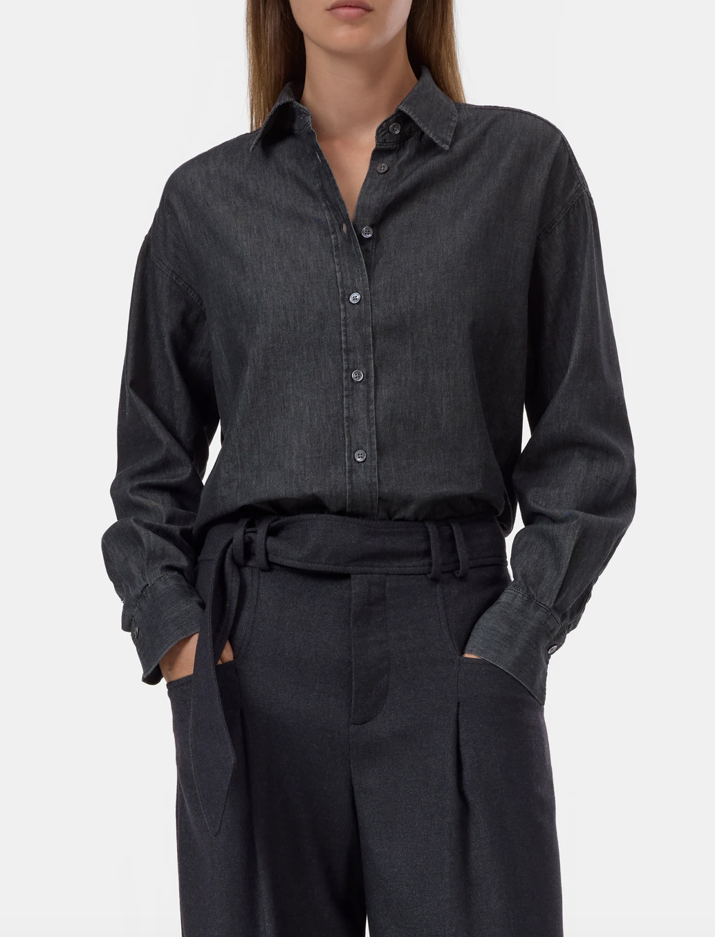 DENIM SHIRT - MID GREY