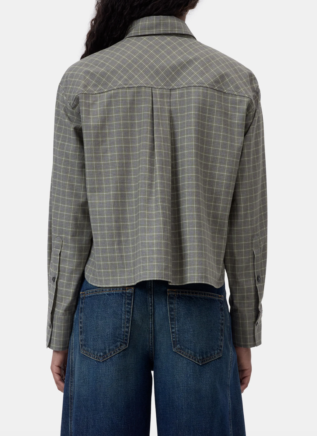 CROPPED OVERSIZED SHIRT - JUNIPER GREEN