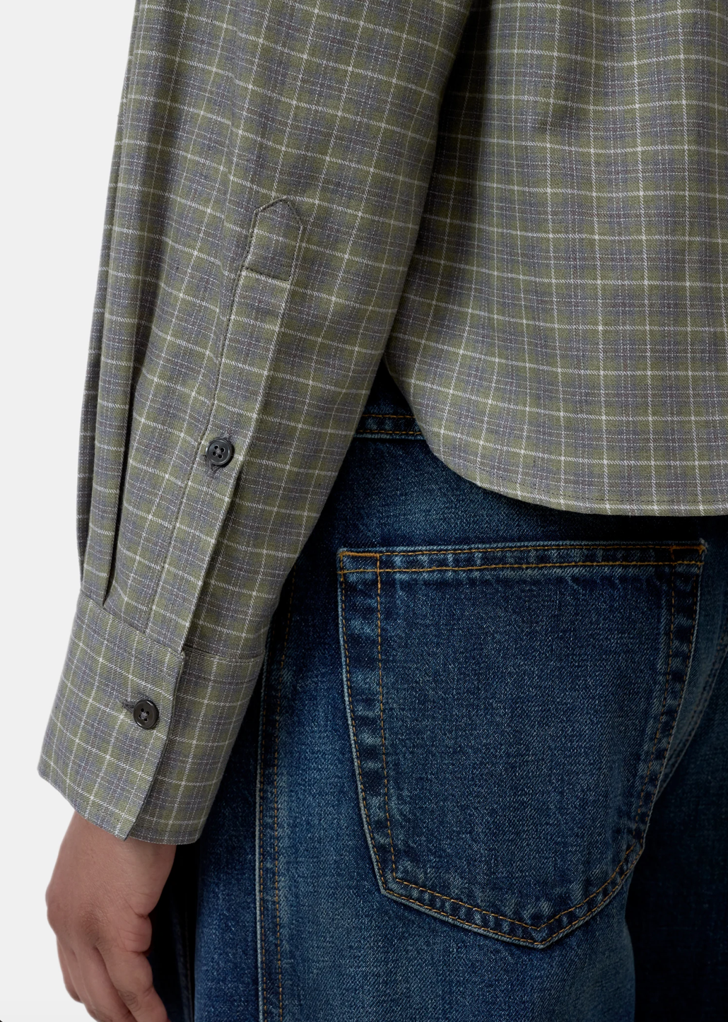 CROPPED OVERSIZED SHIRT - JUNIPER GREEN