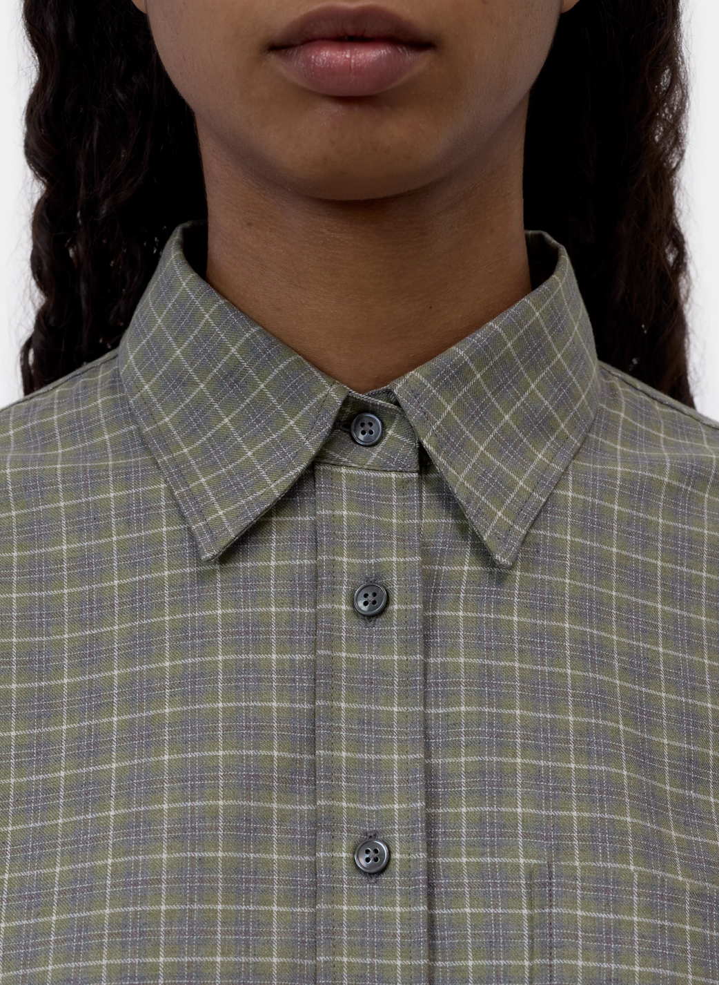 CROPPED OVERSIZED SHIRT - JUNIPER GREEN