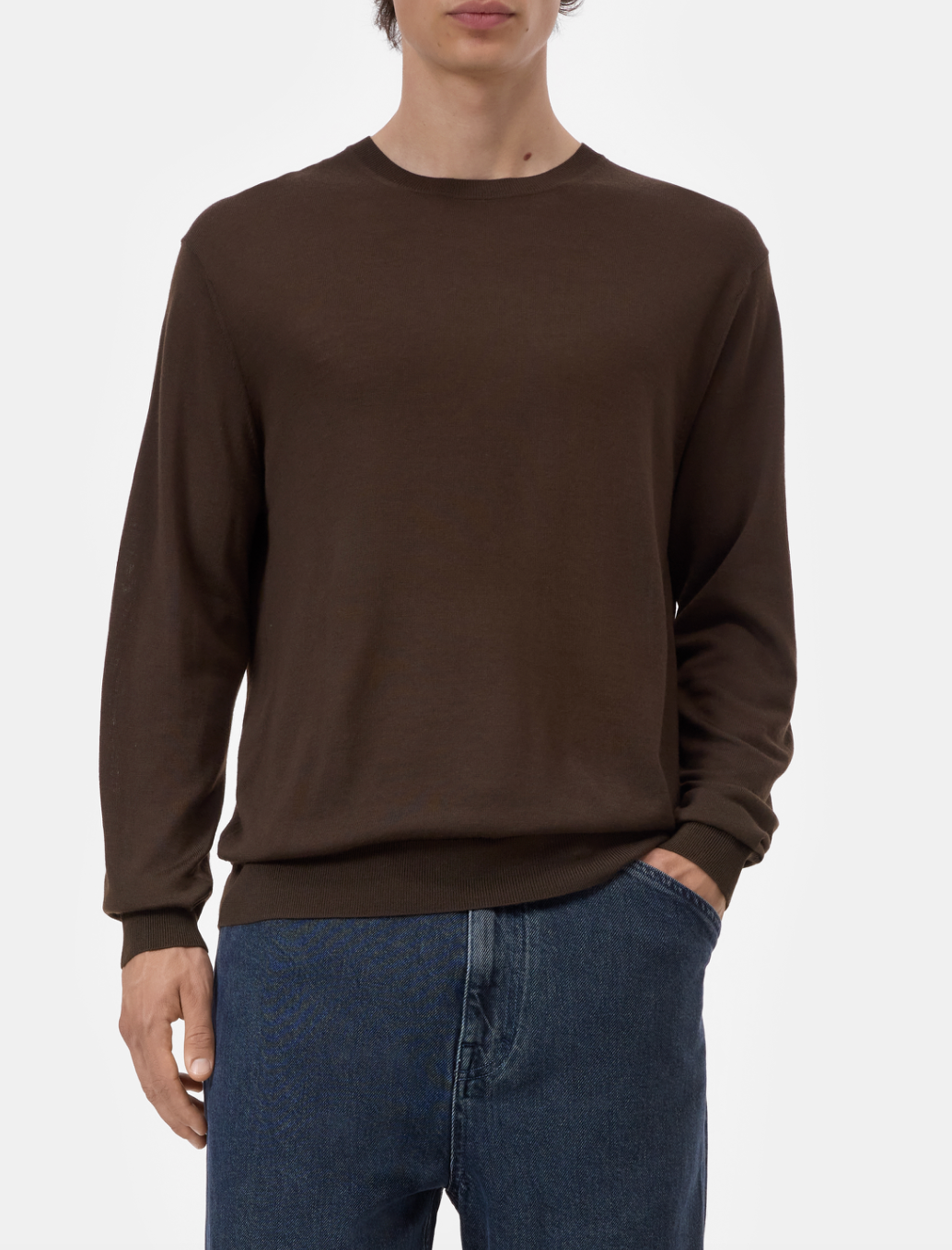 CREWNECK SWEATER - ESPRESSO