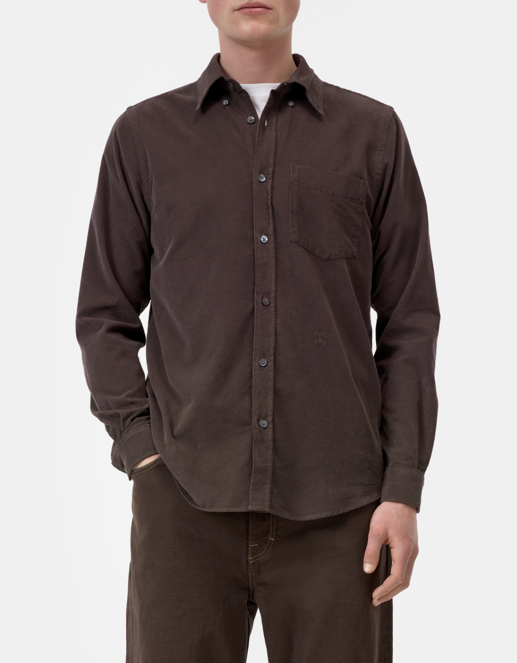BUTTON DOWN SHIRT - ESPRESSO BROWN
