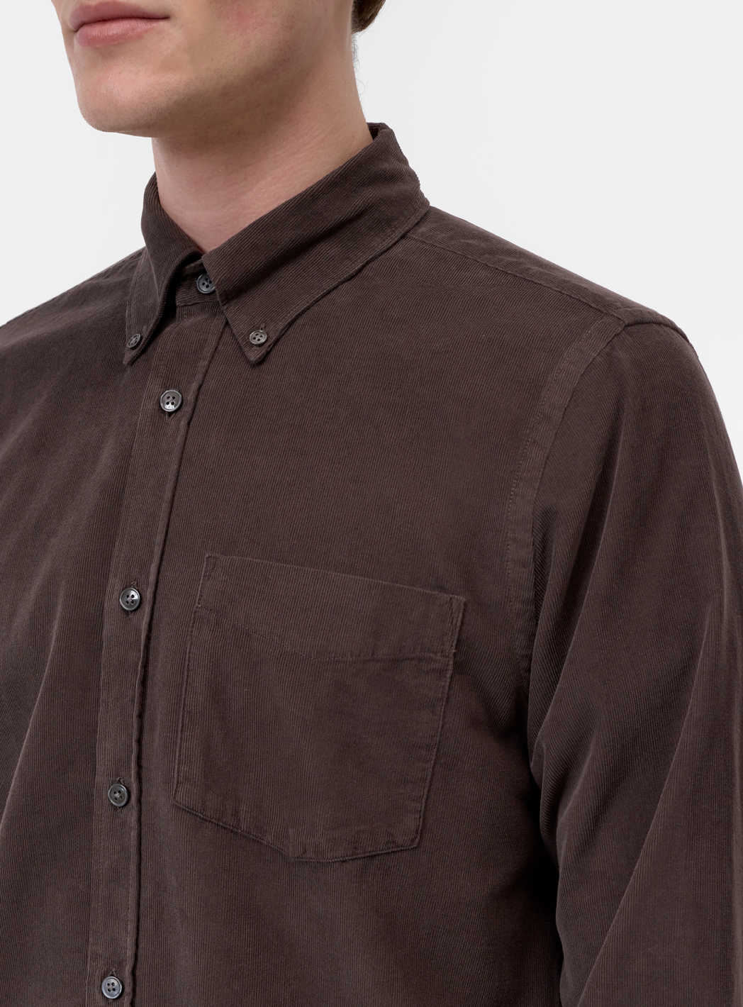 BUTTON DOWN SHIRT - ESPRESSO BROWN