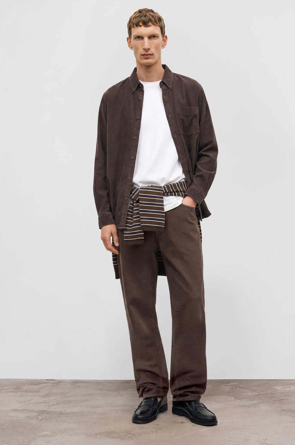 BUTTON DOWN SHIRT - ESPRESSO BROWN