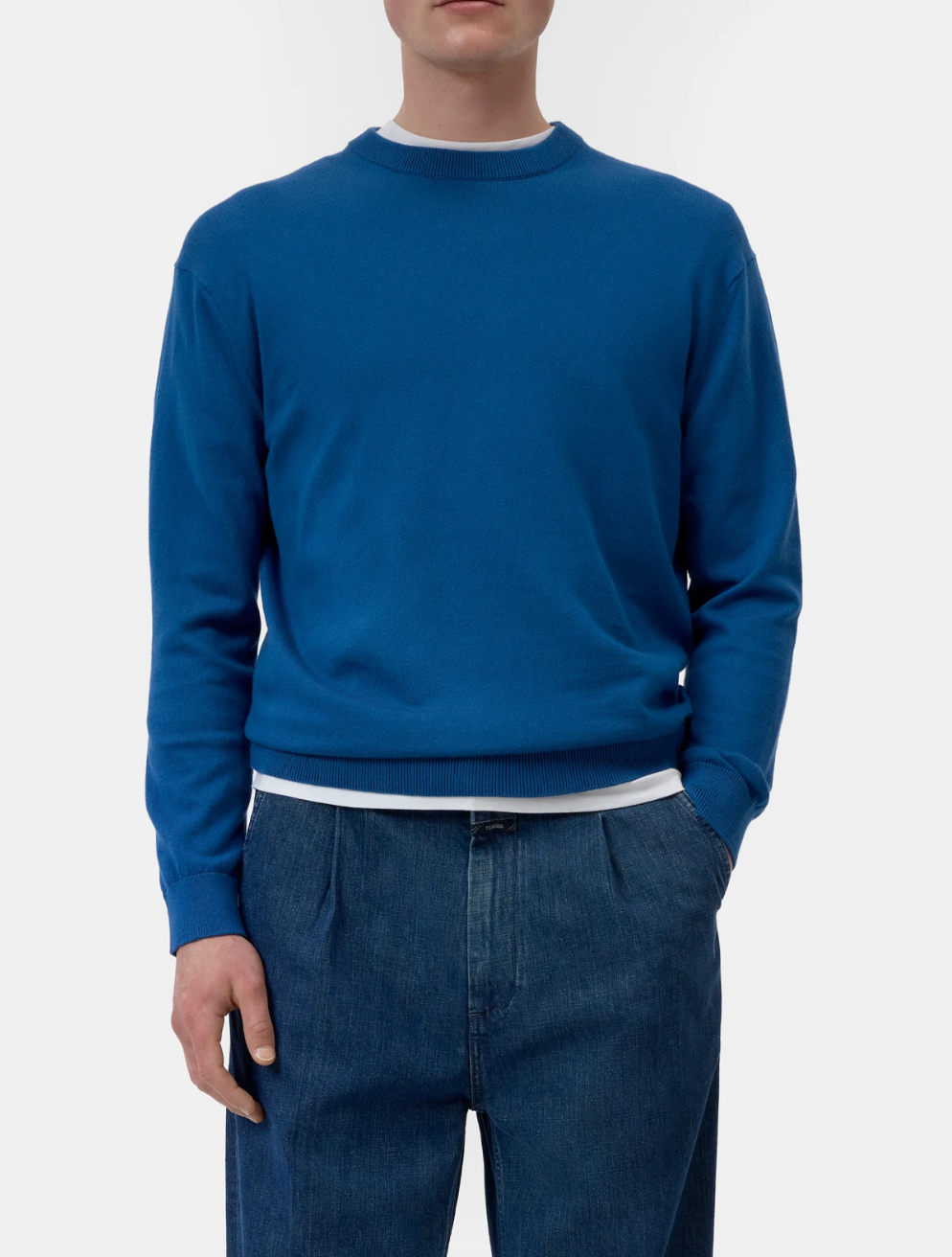 CREWNECK L/S SWEATER - HABOUR BLUE