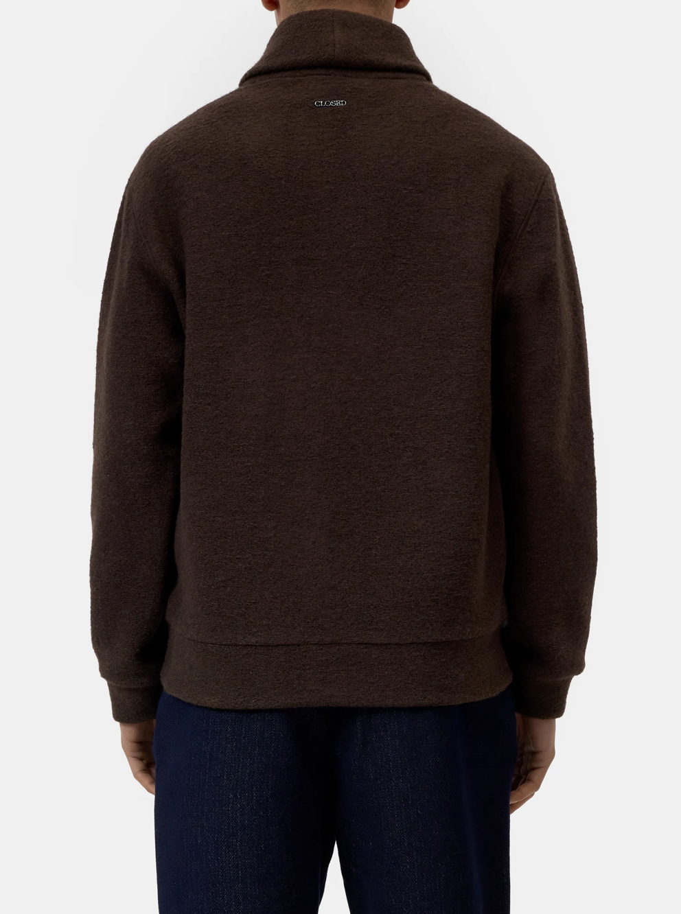 SHAWL COLLAR FLEECE - ESPRESSO
