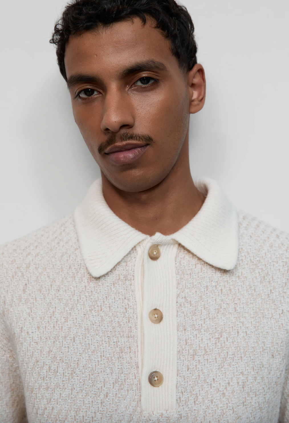 WOOL POLO SWEATER - IVORY