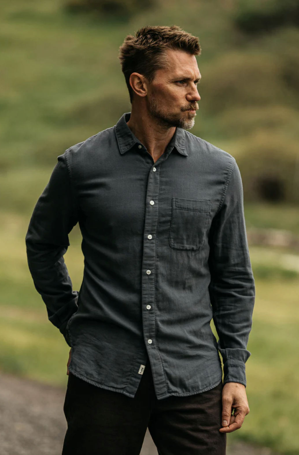 THE RIPPER L/S SHIRT - STONE GAUZE