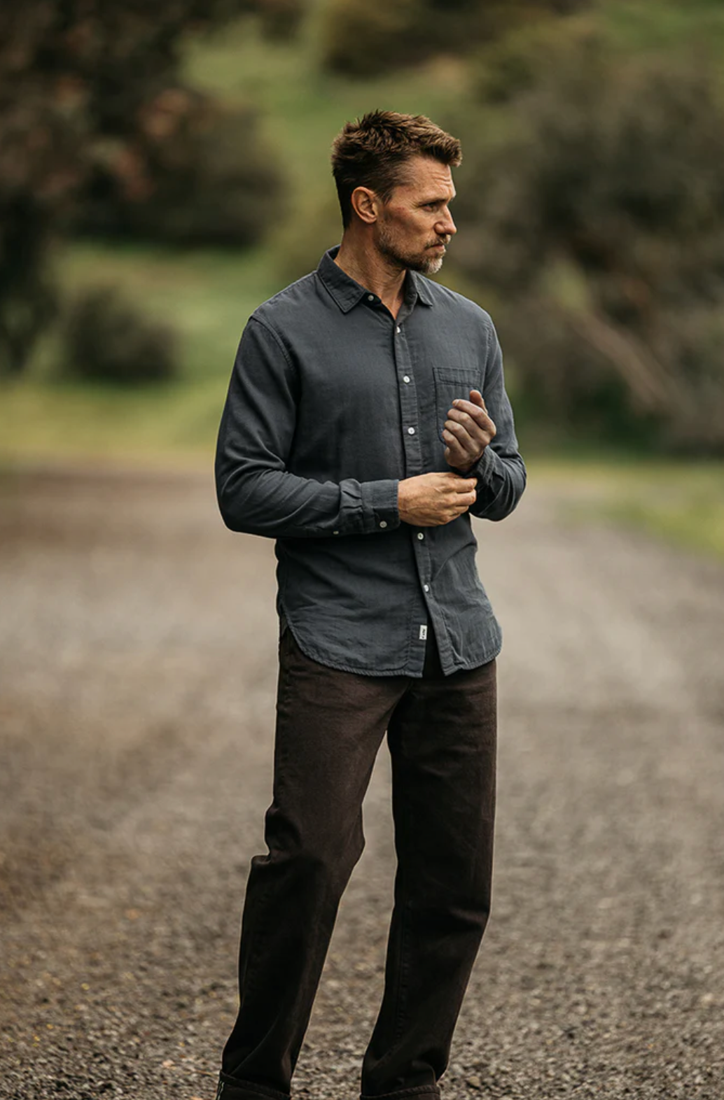 THE RIPPER L/S SHIRT - STONE GAUZE