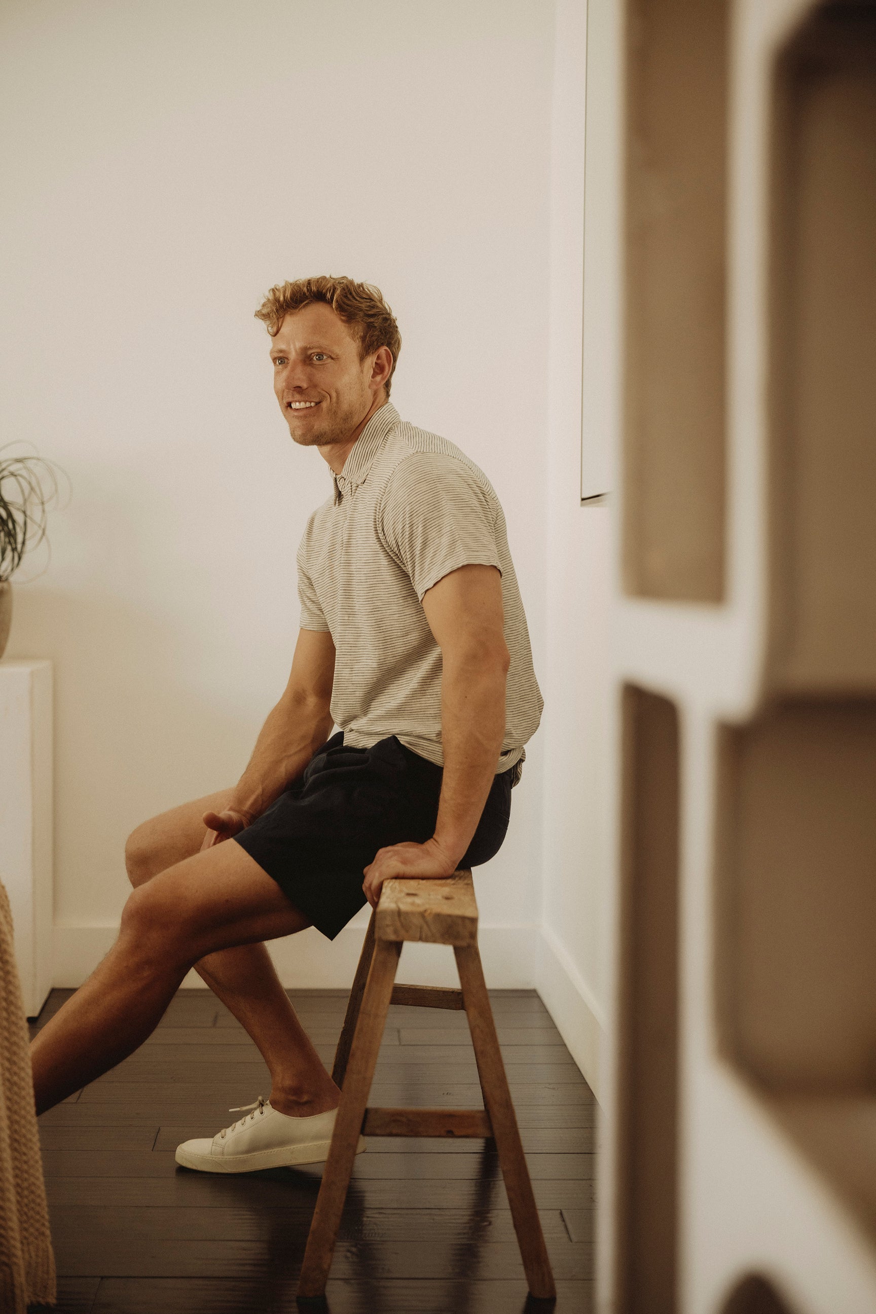 STRIPE S/S POLO - ASH