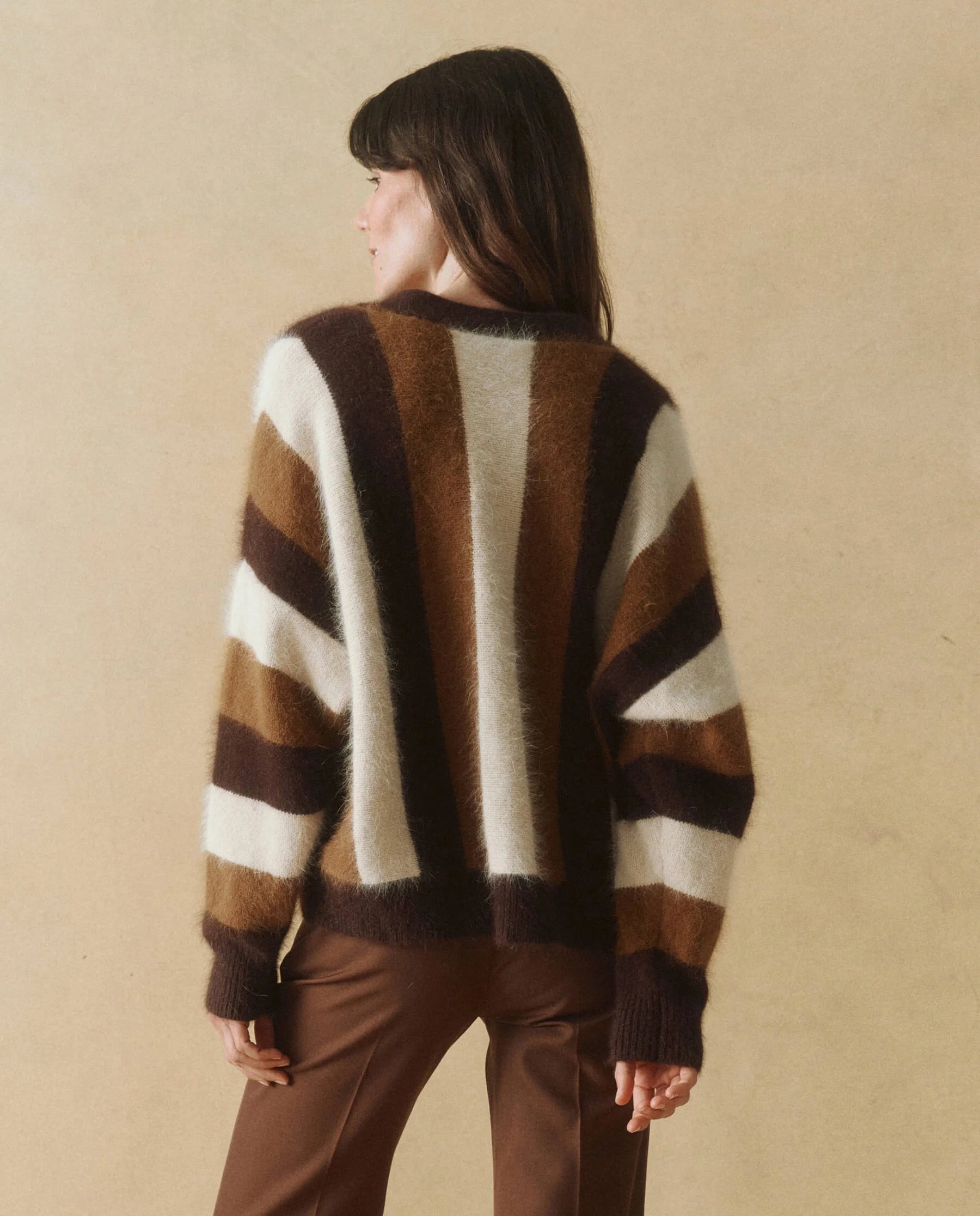 THE FLUFFY SLOUCH CARDIGAN - HICKORY STRIPE