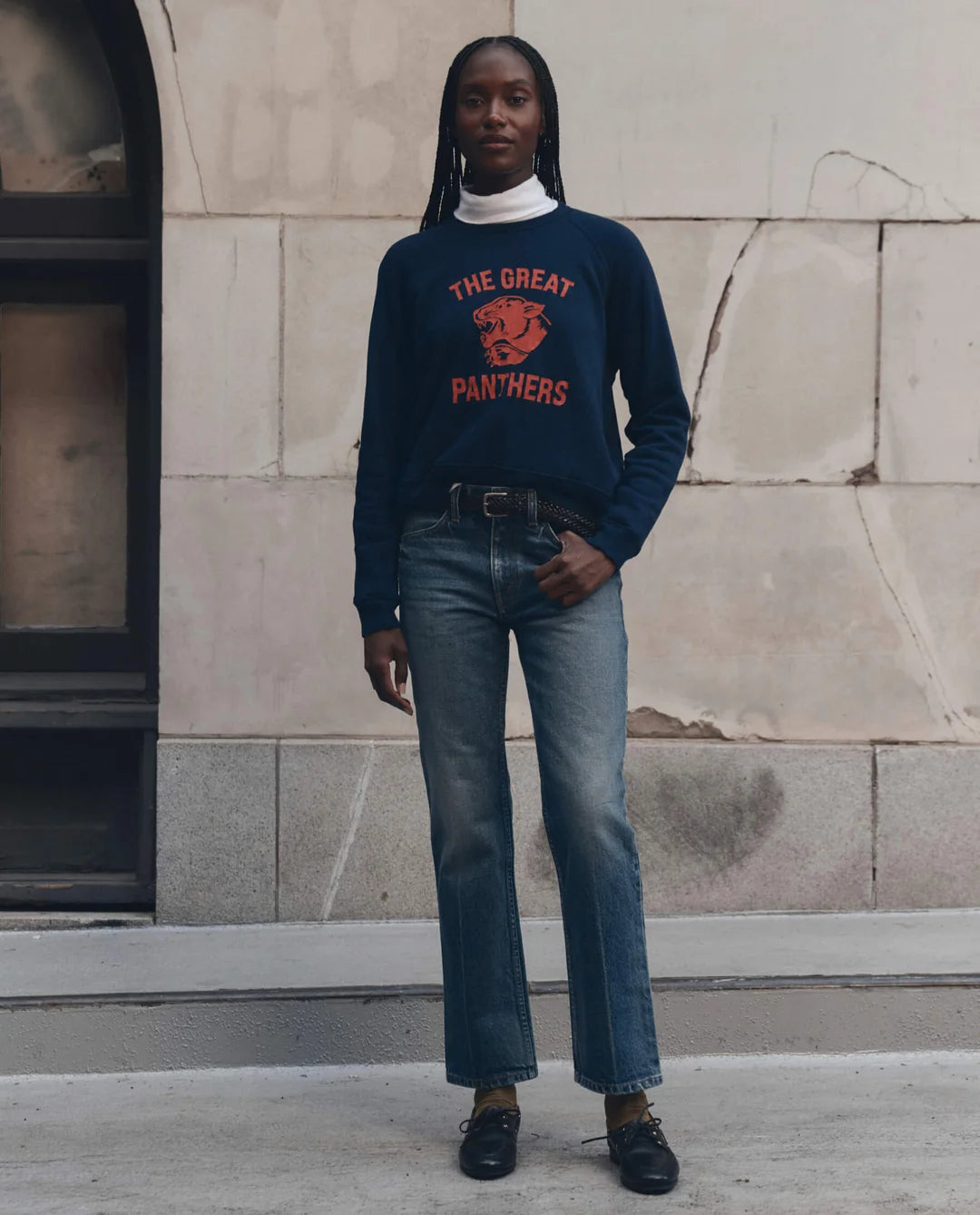 THE FLEECE ROOKIE SWEATSHIRT W/ PANTHER - TRUE NAVY