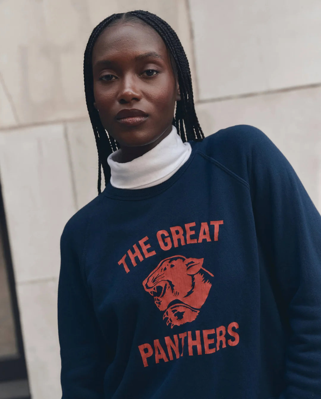 THE FLEECE ROOKIE SWEATSHIRT W/ PANTHER - TRUE NAVY