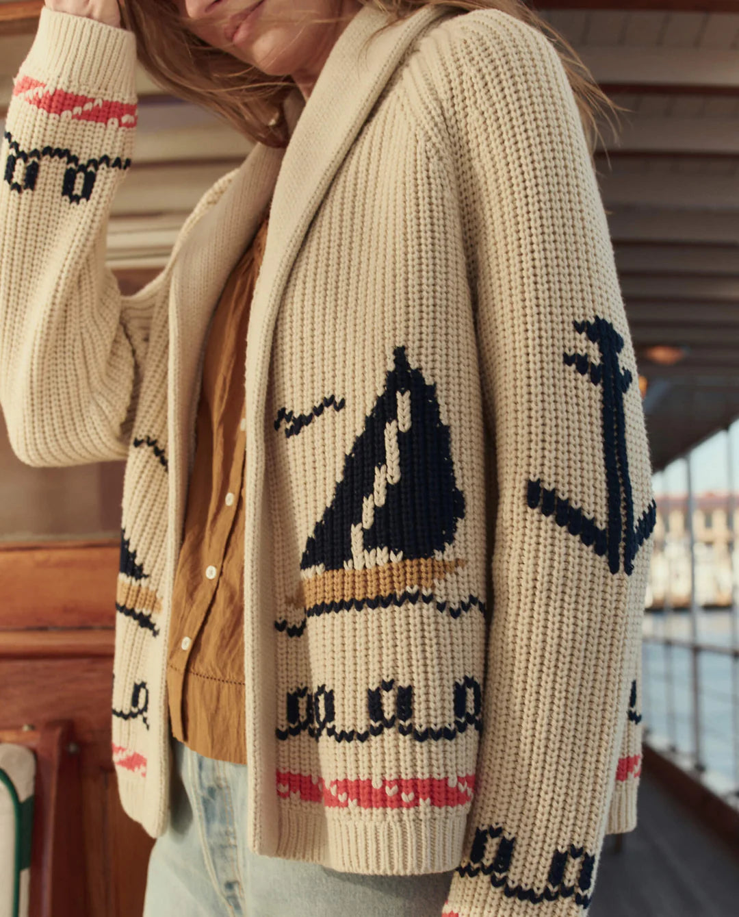 THE SAILBOAT LODGE CARDIGAN - CREAM