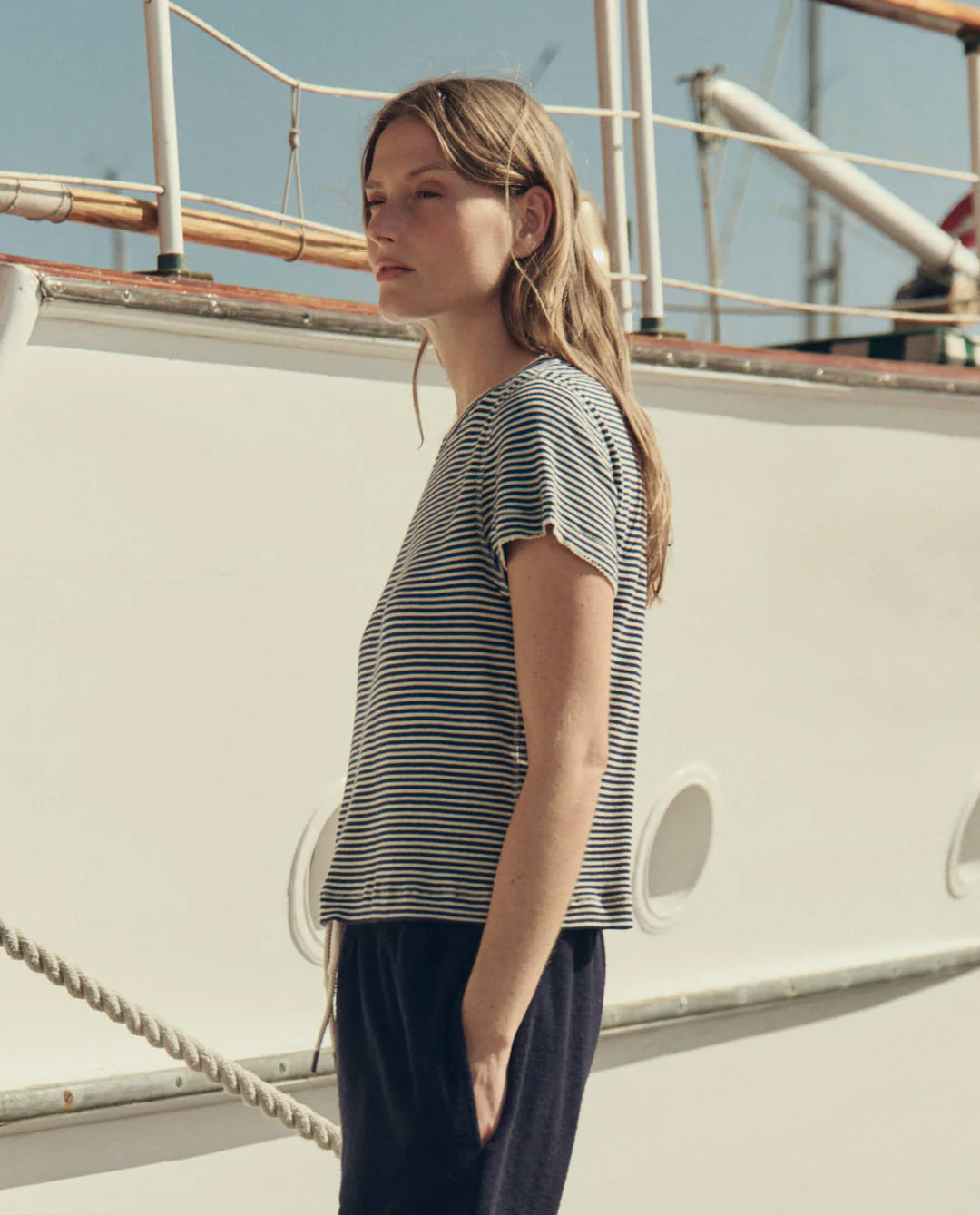 THE LITTLE TEE - NAVY STRIPE