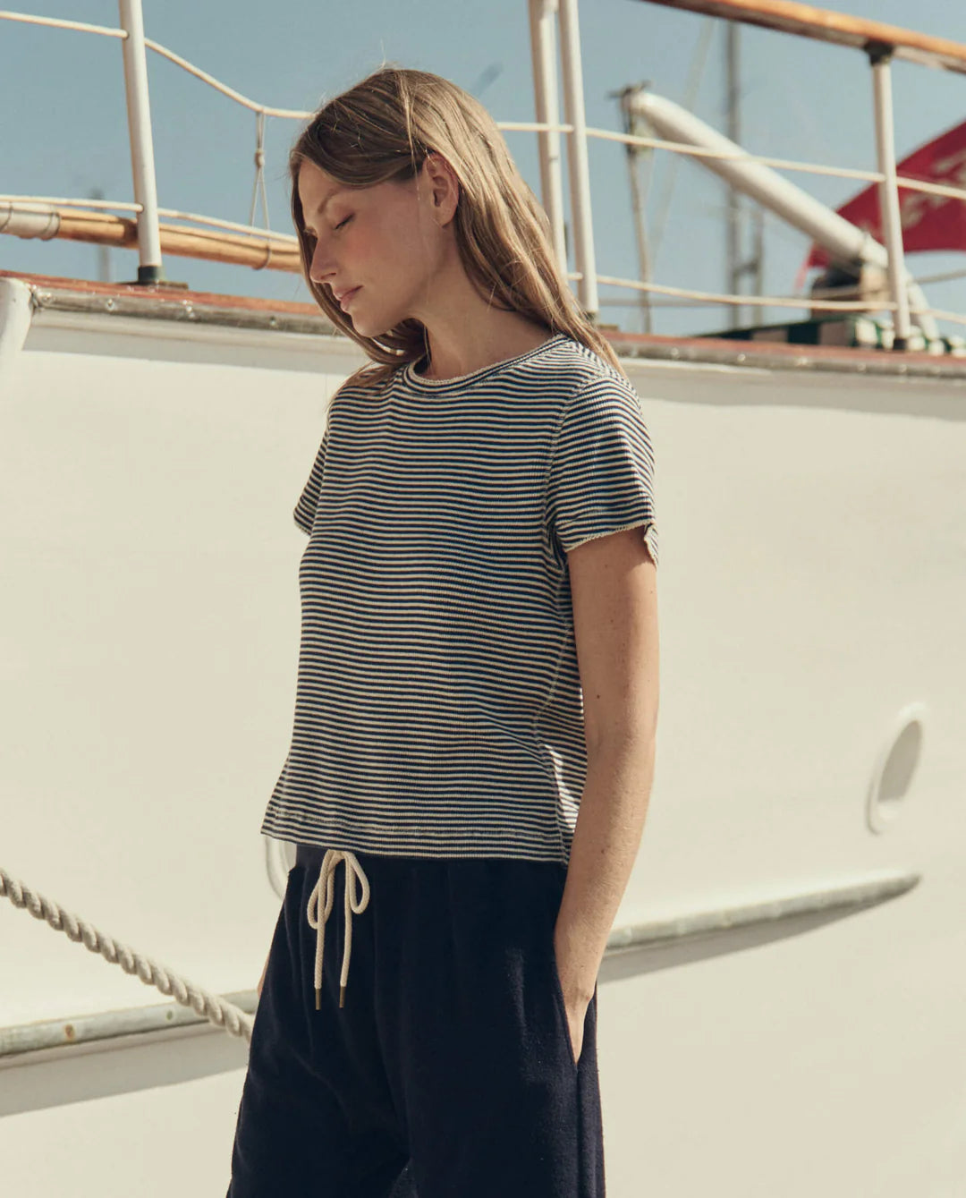 THE LITTLE TEE - NAVY STRIPE