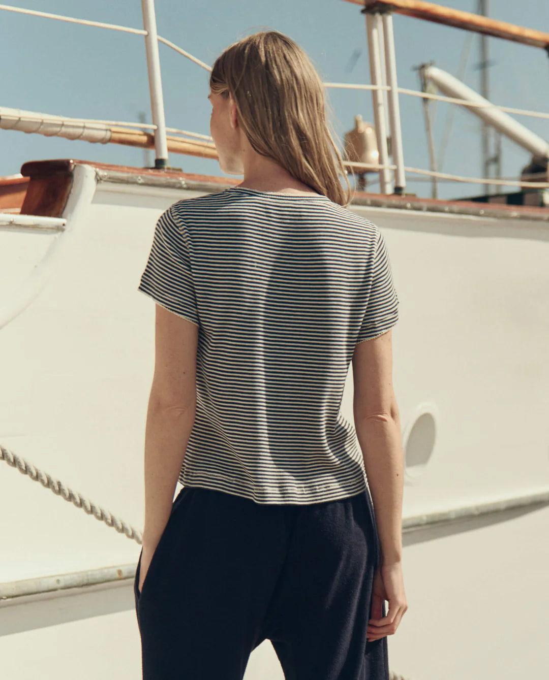 THE LITTLE TEE - NAVY STRIPE