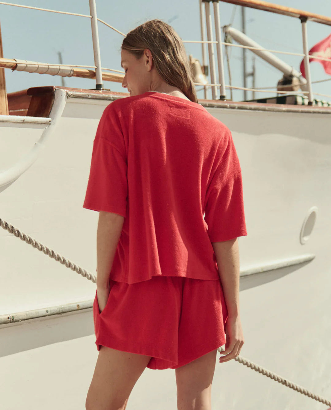 THE MICRO TERRY SWING SHORT - PIMENTO