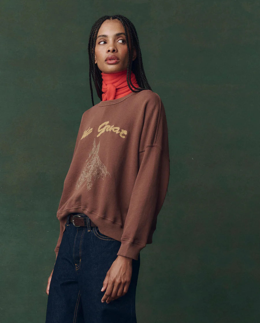 THE TEAMMATE SWEATSHIRT W/ HORSE - UMBER