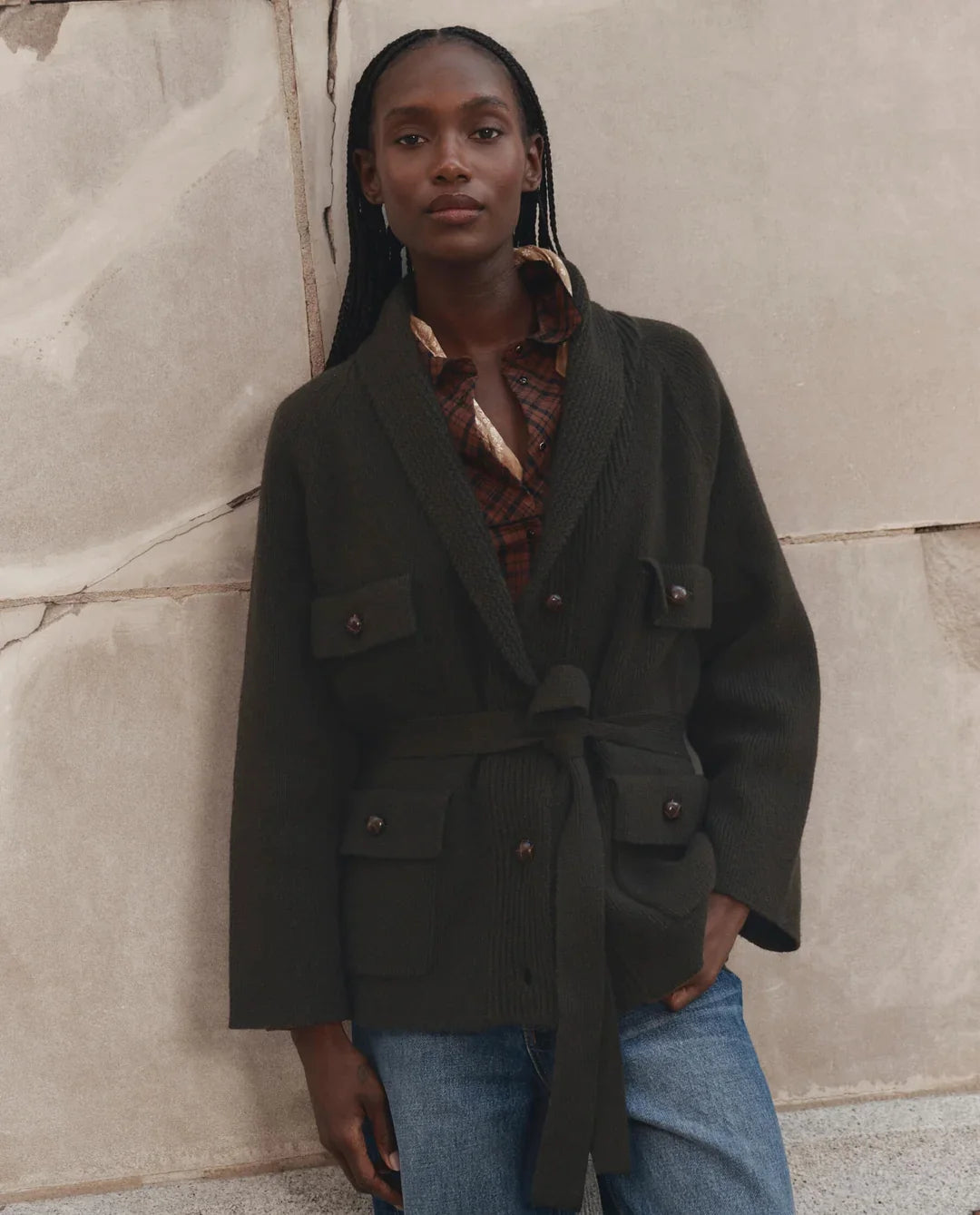 THE COMMANDER RIDING CARDIGAN - ARMY