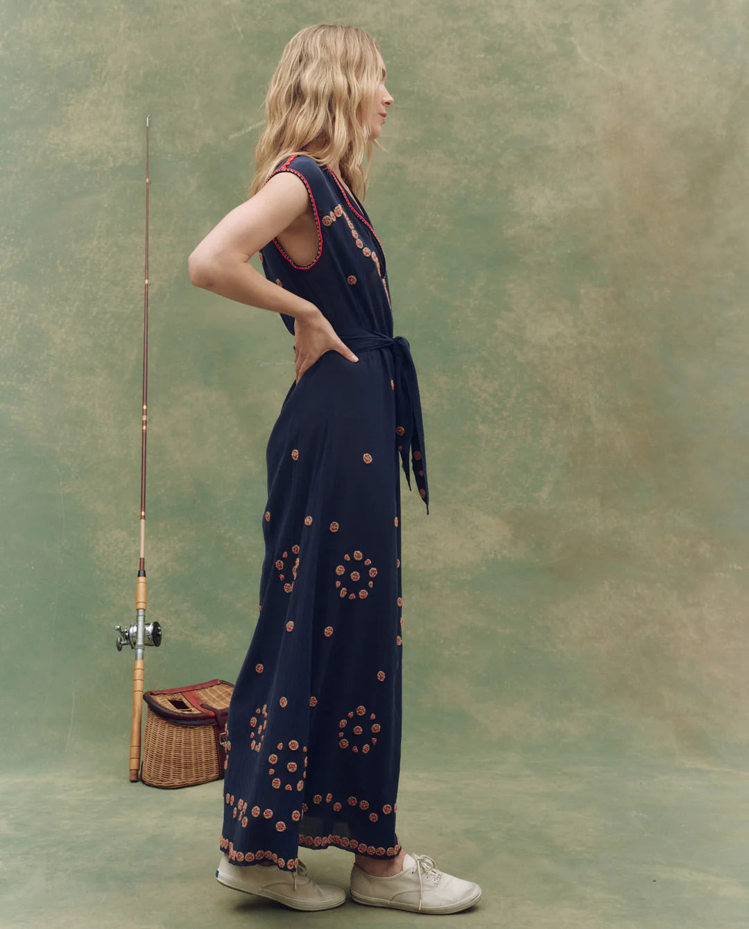 THE BEADED CORRIDOR DRESS - NAVY