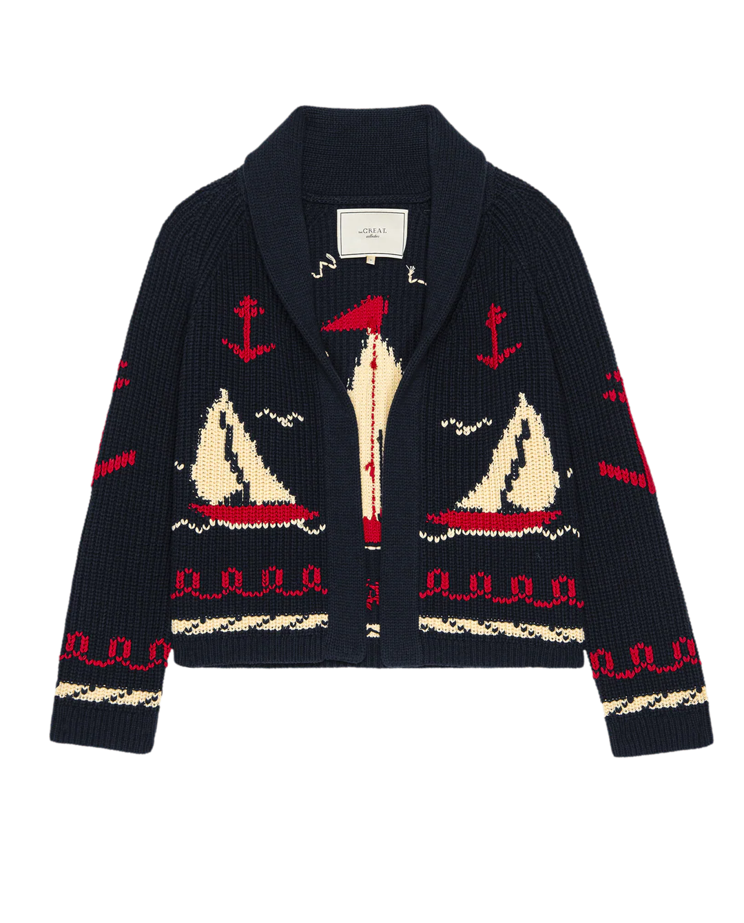 THE SAILBOAT LODGE CARDIGAN - DARK NAVY