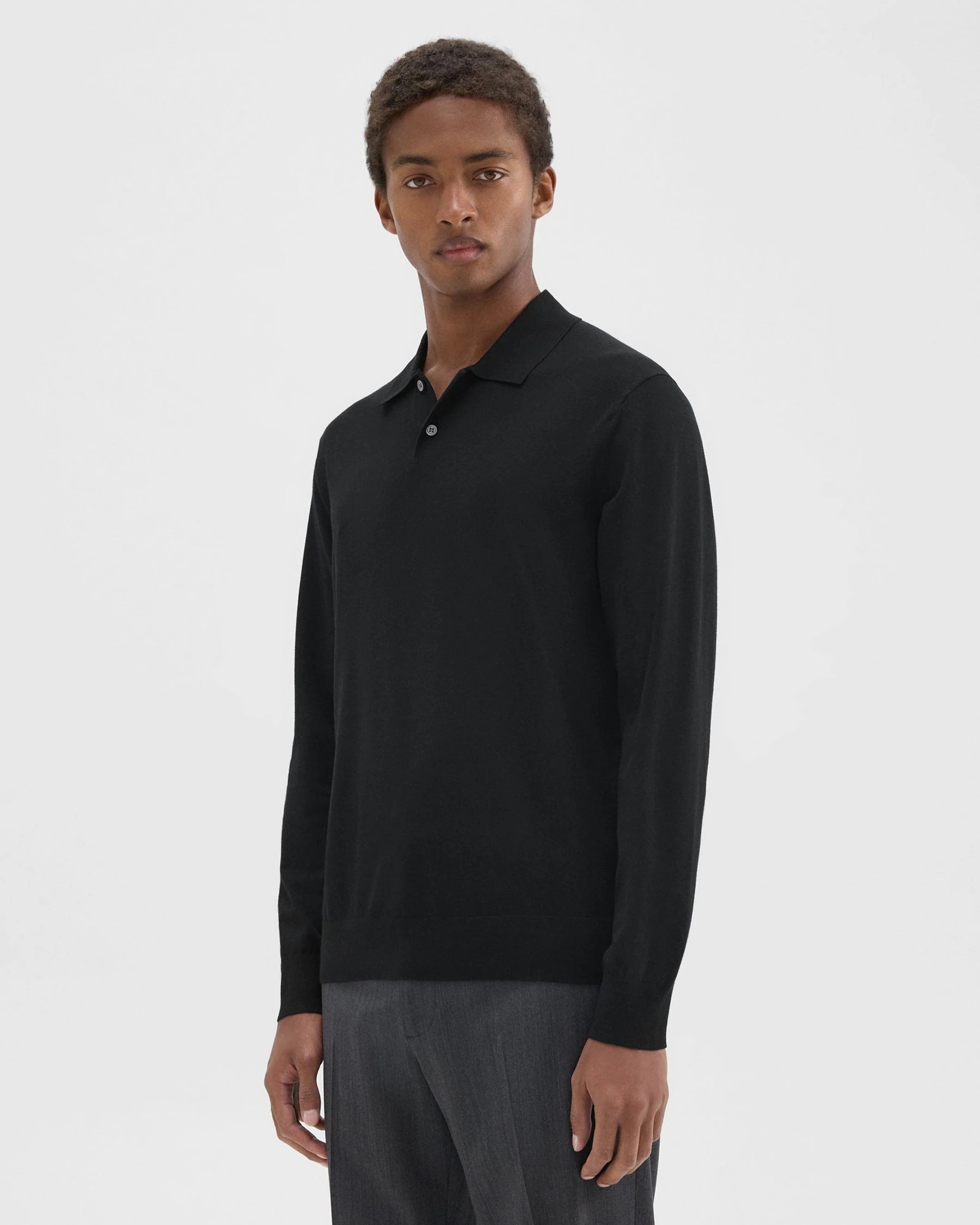 GORIS L/S POLO - BLACK